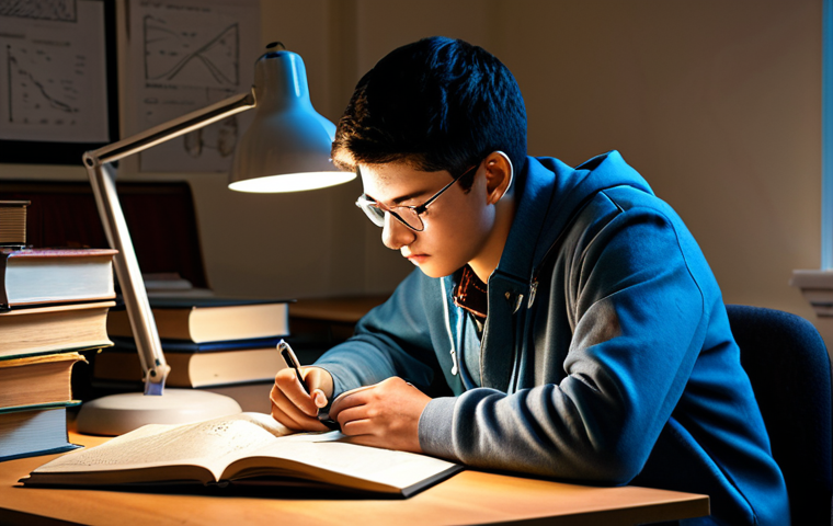 Focused Study**

"A student engineer, fully clothed in appropriate attire for studying, sits at a desk covered in textbooks and engineering drawings. The scene is lit by a desk lamp, casting a warm glow on the materials. Books are open to pages with diagrams and formulas. The background is a simple, uncluttered study space. Safe for work, appropriate content, professional setting, perfect anatomy, natural proportions, family-friendly."

**