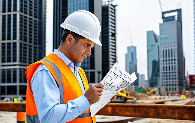 토목기사 자격증 취득의 장점 - Career Opportunities**

"A professional civil engineer, fully clothed in appropriate work attire (ha...