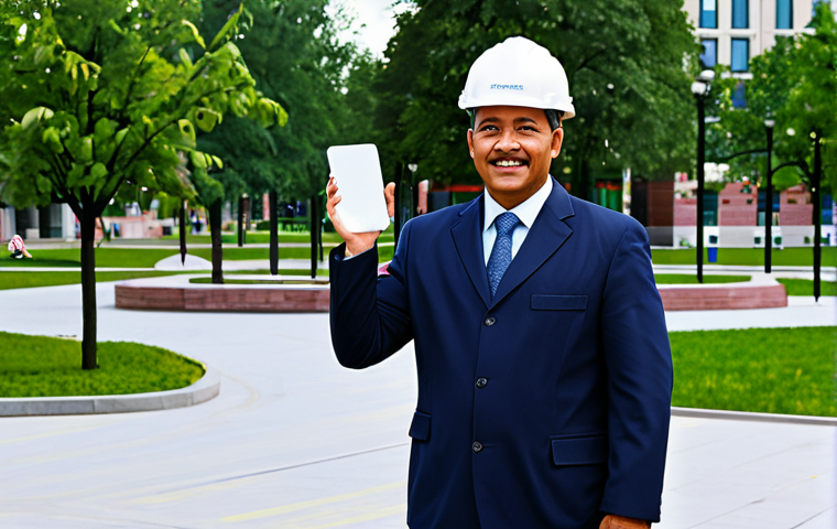 토목기사 자격증 취득의 장점 - Sustainable Building**

"A civil engineer, fully clothed and in professional dress, inspecting a gre...