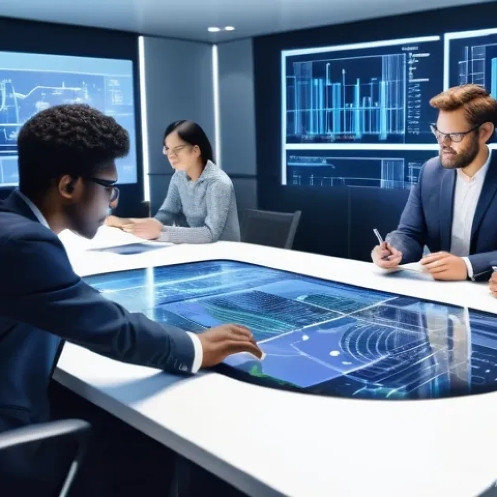 토목공학의 주요 해외 취업국 - **Prompt 1: Global Engineering Collaboration in a Smart City Hub**
    "A vibrant, high-resolution i...