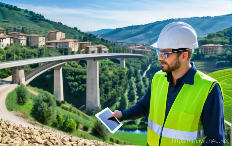 토목기사와 산업기사의 차이 - Sustainable Bridge Construction in Tuscany**
A skilled Italian Civil Engineer, male or female, in t...