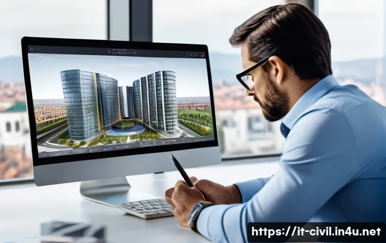 토목공학자의 하루 일과 - The Pulse of Design: From Concept to Digital Detail**

A highly detailed, realistic image of a moder...