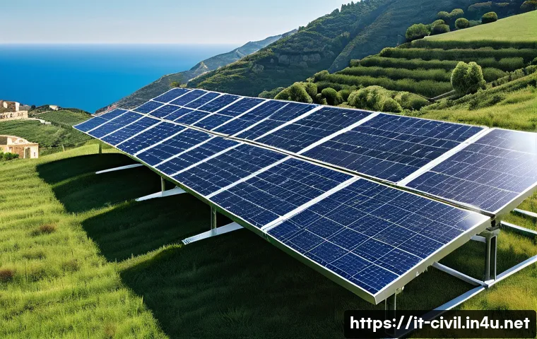 토목공학에서 신재생에너지 인프라 설계 - A detailed, realistic engineering scene showing the structural optimization of a solar panel install...
