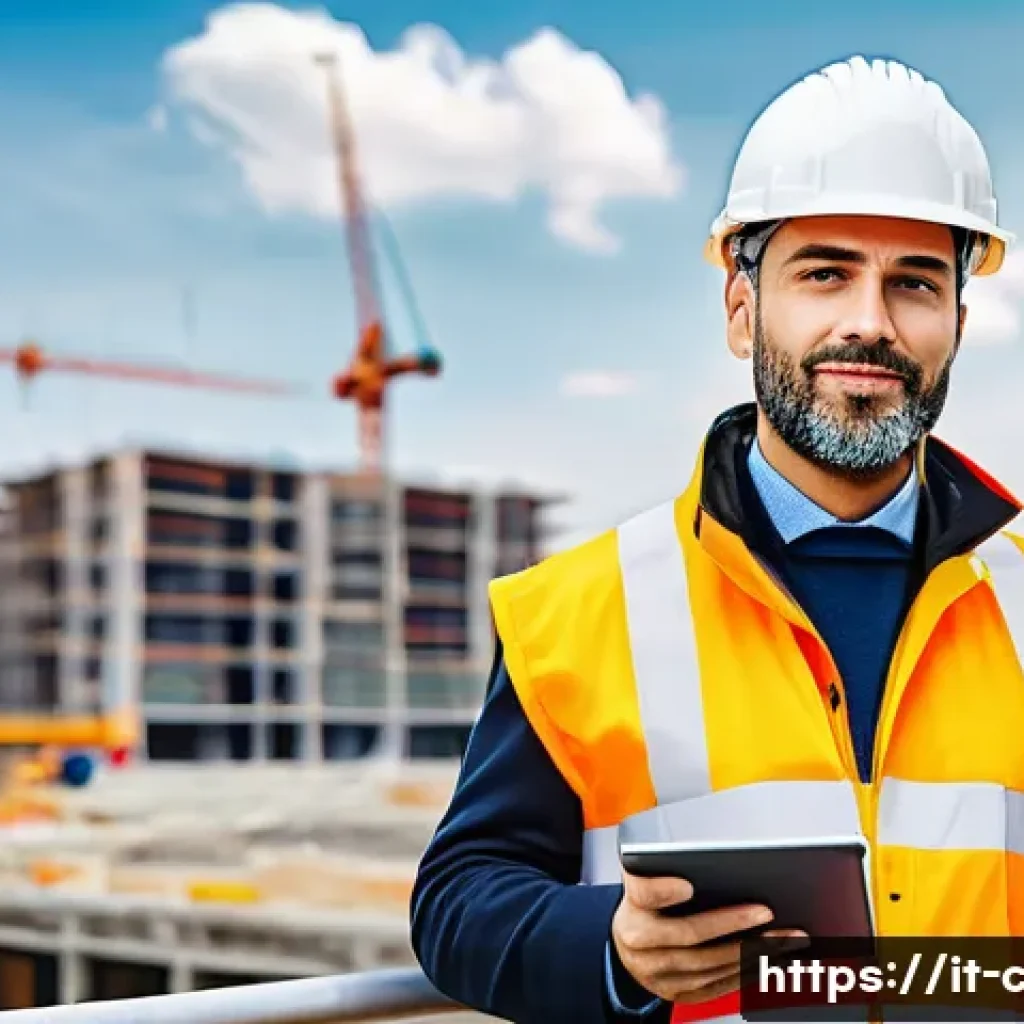 토목공학 분야 연봉 협상 전략 - A professional Italian civil engineer in business attire, standing confidently in a modern urban con...